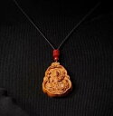 仏教 ペンダント メンズ レディース 桃木 干支 お守り 巳年 普賢菩薩 ネックレス 開運 守護 アクセサリー 縁起物