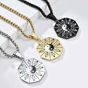ペンダント 太極八卦 ネックレス シルバー メンズ レディース ハイエンド エスニック 鎖骨 チェーン 万能 アクセサリー おしゃれ