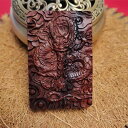 ペンダントトップ ネックレス アクセサリー ハンドクラフト パーツ おしゃれ プレゼント ナツメ 木製 ドラゴン ナチュラル お守り 龍 ユニーク レリーフ