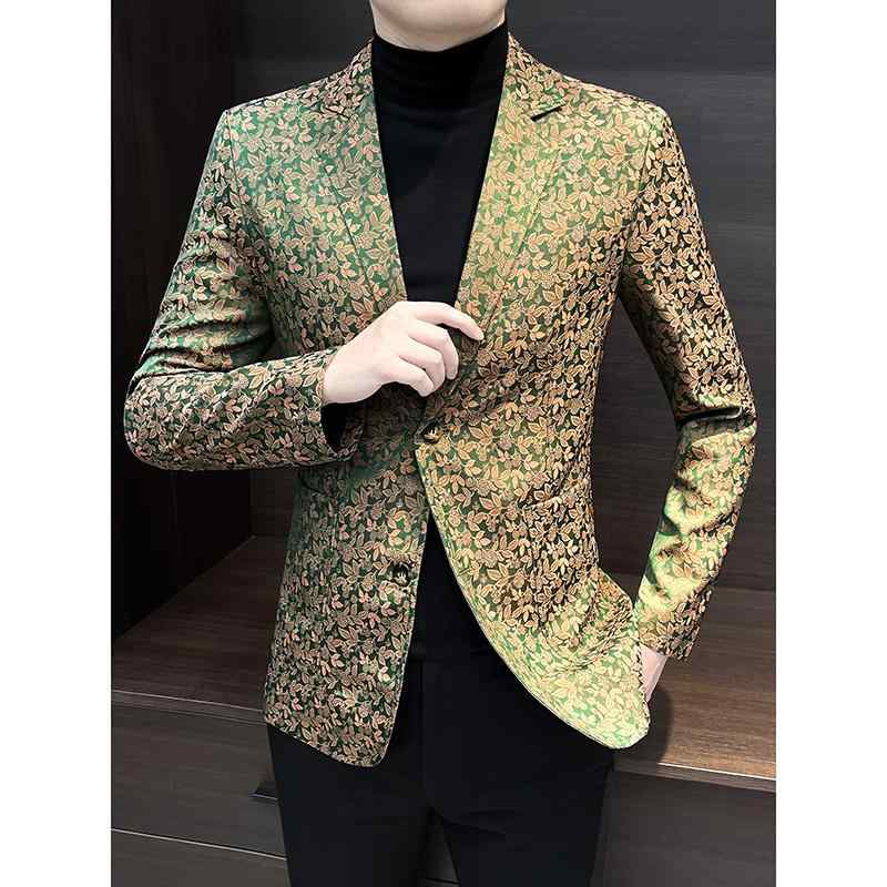 ジャケット トップス 花柄 カジュアル おしゃれ ファッション メンズ 春秋 プリント スタイリッシュ 大きいサイズ フラワー モード ユニーク モダン エレガント
