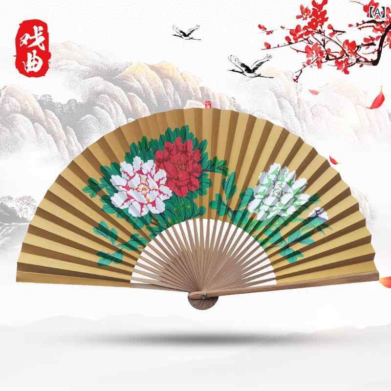 Hanbok Homeの扇子 8～9インチ 梅の花 桃の花 紙 レトロ 日常 チャイナ 中国 中華 ダンス 踊り 小道具 小物 男女 カジュアル ヴィンテージライク｜アングル2