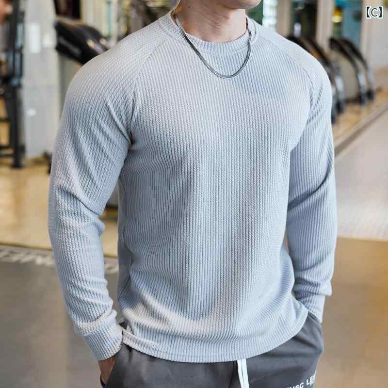 フィットネス シャツ トップス マッスル メンズ レディース スポーツ ジム ランニング トレーニング ウェア 秋冬 長袖 Tシャツ カジュアル