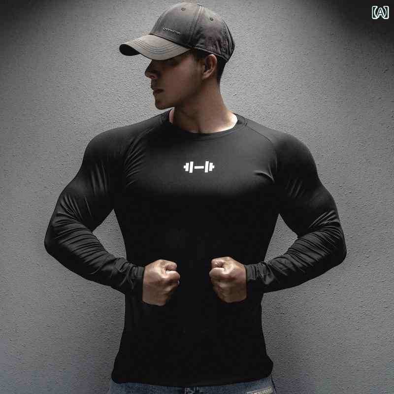 長袖 Tシャツ メンズ マッスル フィットネス スポーツ 速乾 運動 ストレッチ トップス 無地 吸汗 トレーニング フィット ランニング シンプル