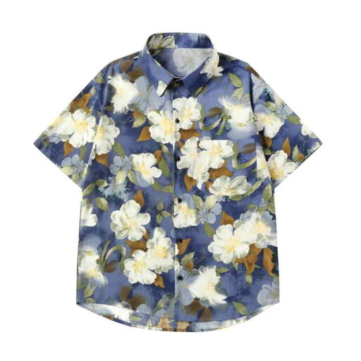 柄入り シャツ 柄シャツ 夏 アメリカ カップル レトロ ダーク 花柄 フラワー プリント トップス 半袖 メンズ ビーチ カジュアル 五分袖 柄入り シャツ 柄シャツ 夏 アメリカ カップル レトロ ダーク 花柄 フラワー プリント トップス 半袖 メンズ ビーチ カジュアル 五分袖