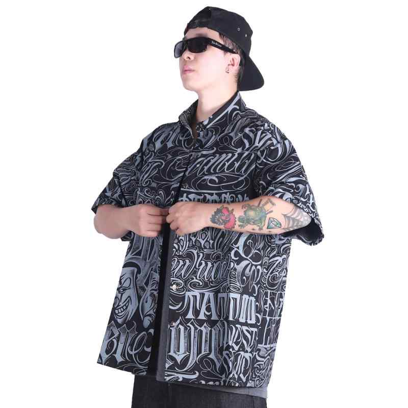メンズ シャツ アメリカン チカーノ 個性的 ユニーク ギャングスタイル レタリング ラッパー 半袖 シャ..