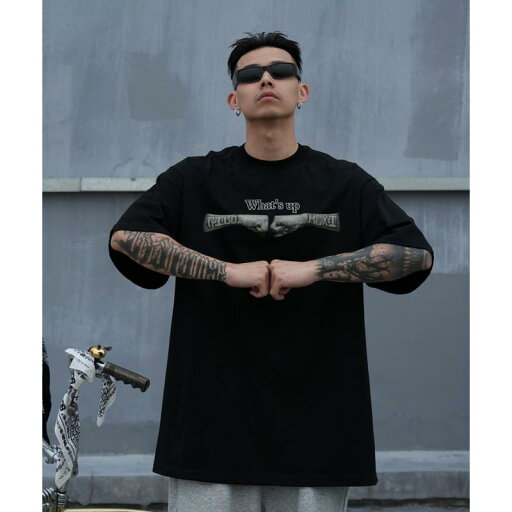Tシャツ アメカジ ストリートファッション 個性的 ヒップホップ ギャングスタイル ラッパー カジュアル 黒 白 チカーノ おしゃれ ゆったり 半袖 Tシャツ アメカジ ストリートファッション 個性的 ヒップホップ ギャングスタイル ラッパー カジュアル 黒 白 チカーノ おしゃれ ゆったり 半袖