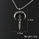 ネックレス 卍 万字 悪魔 鎮圧 杵 金剛 ペンダント メンズ レトロ シルバー アクセサリー クール ダーク ゴシック ロング