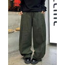バギーパンツ メンズ レディース ファッション レトロ 厚手 パンツ ズボン オーバーオール ワイドレッグ プリーツ ダークパターン ストレート ドレープ ゆったり カジュアル 男女兼用 リラックス