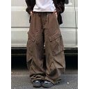 バギーパンツ メンズ レディース ファッション パンツ ズボン アメリカン レトロ プリーツ ドレープ オールシーズン シルエット ポケット オーバーオール ウォッシュ カジュアル アウトドア
