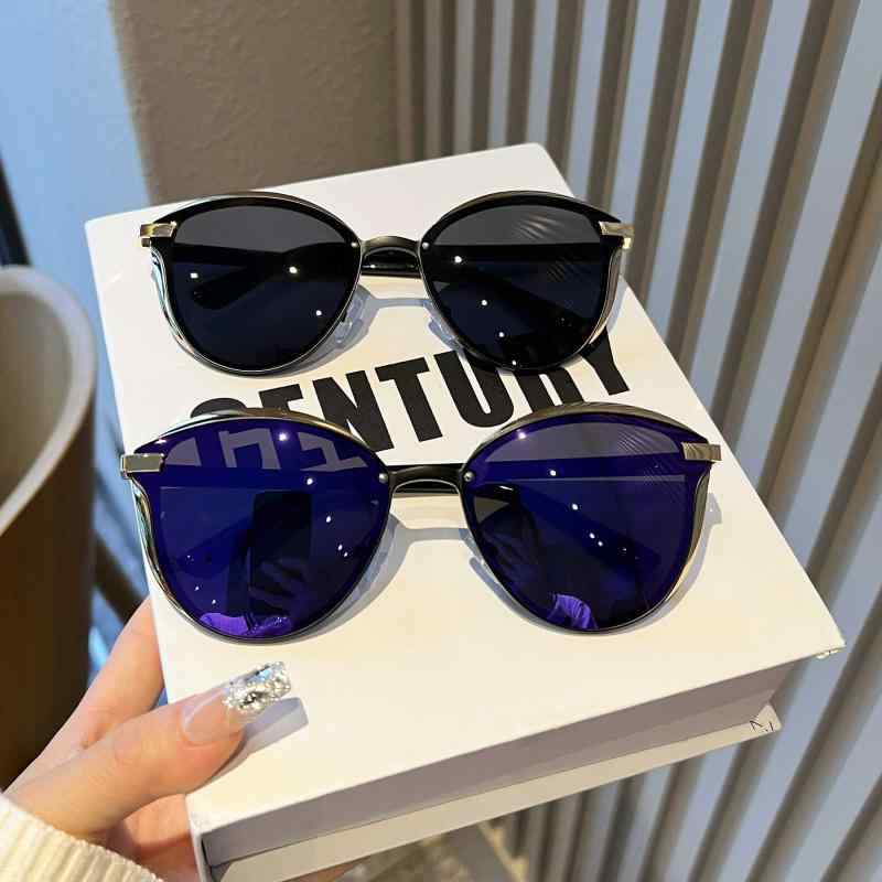 サングラス ミラーコート 偏光 顔見えない カラフル 反射 メタルフレーム 黒フィルム 青 四角顔 面長 丸顔 韓国 紫外線防止 運転 アウトドア スポーツ