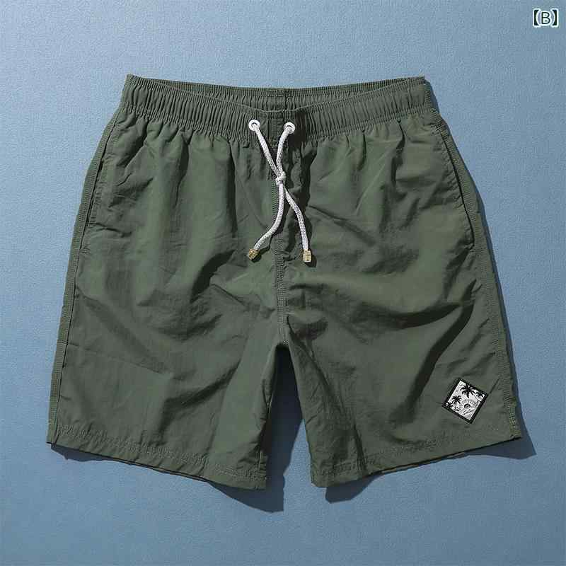 ビーチパンツ 海パン 短パン メンズ 速乾 パンツ サーフィン 海辺 水遊び バケーション ショーツ 男性 無地 防水 動きやすい カジュアル