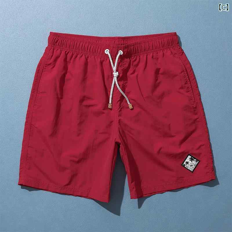 ビーチパンツ 海パン 短パン メンズ 速乾 パンツ サーフィン 海辺 水遊び バケーション ショーツ 男性 無地 防水 動きやすい カジュアル