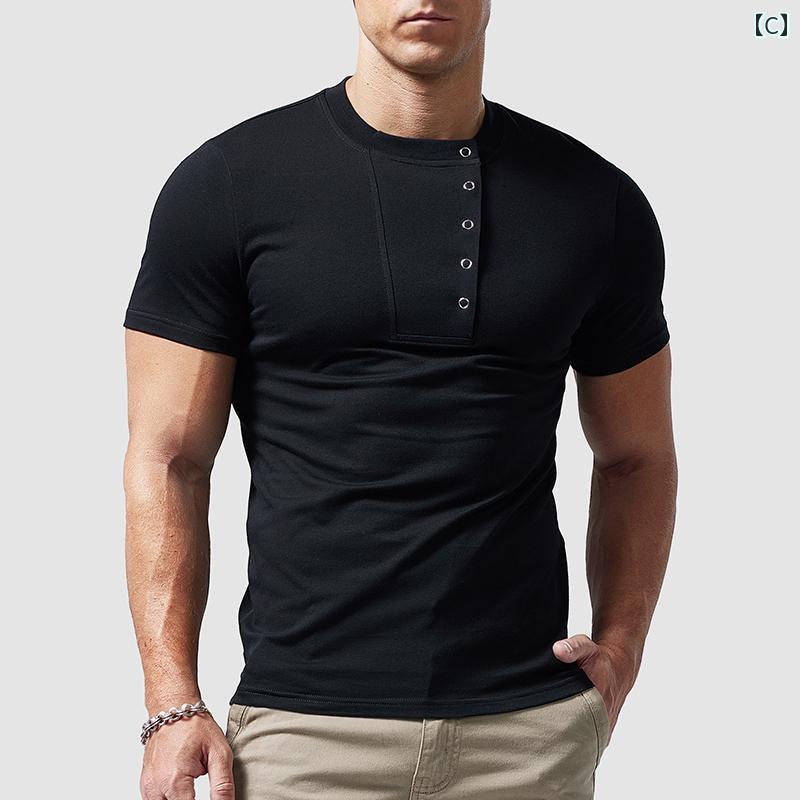 メンズ 半袖 Tシャツ ヘンリーカラー タイトフィット 夏 アメカジ シンプル ベーシック 合わせやすい クール ヴィンテージ 柔らかい
