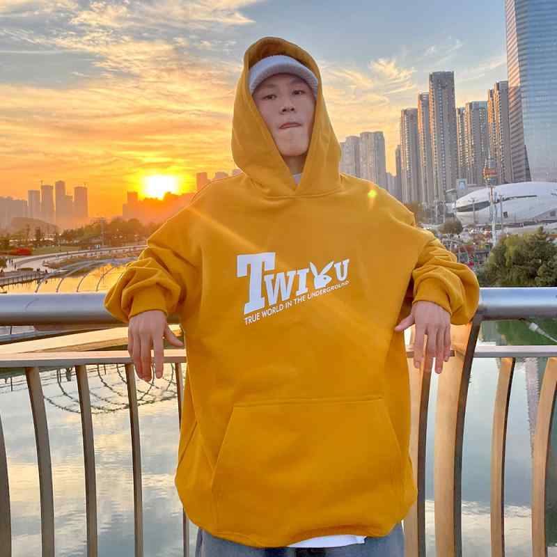 フーディー プリント 550g 厚手 フード付き ヒップホップ ストリート レトロ カジュアル プルオーバー パーカー