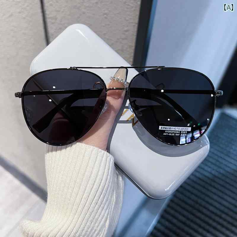 サングラス パイロット はまぐり カエル型 細フレーム スリム 金縁 ゴールド シルバー 目見える 透ける ミラー 偏光 大きい顔 四角顔 面長 丸顔 シンプル