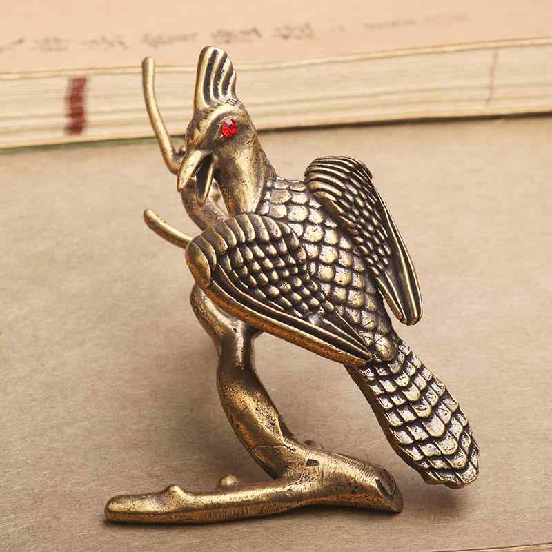 置物 レトロ インテリア 小物 小枝 止まる 鳥 赤目 鳥目 銅製 小さい 装飾品 デスク サンバード 動物 ..