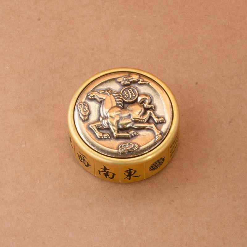 置物 飾り 真鍮製 馬 レトロ 遊び おもちゃ 中国 ヴィンテージライク 両面 回転式 麻雀 牌 ハンドルピ..