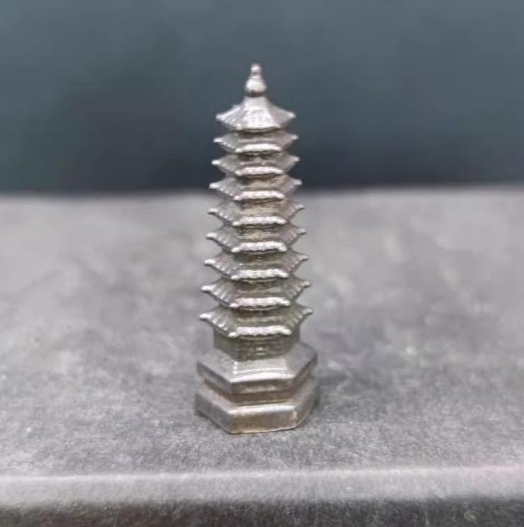 置物 車内 卓上 ミニチュア 真鍮製 中国 レトロ 建物 雷峰塔 雷音寺 建築物 古風景 石 水槽 装飾品 造園 盆栽 飾り 小さい ミニサイズ