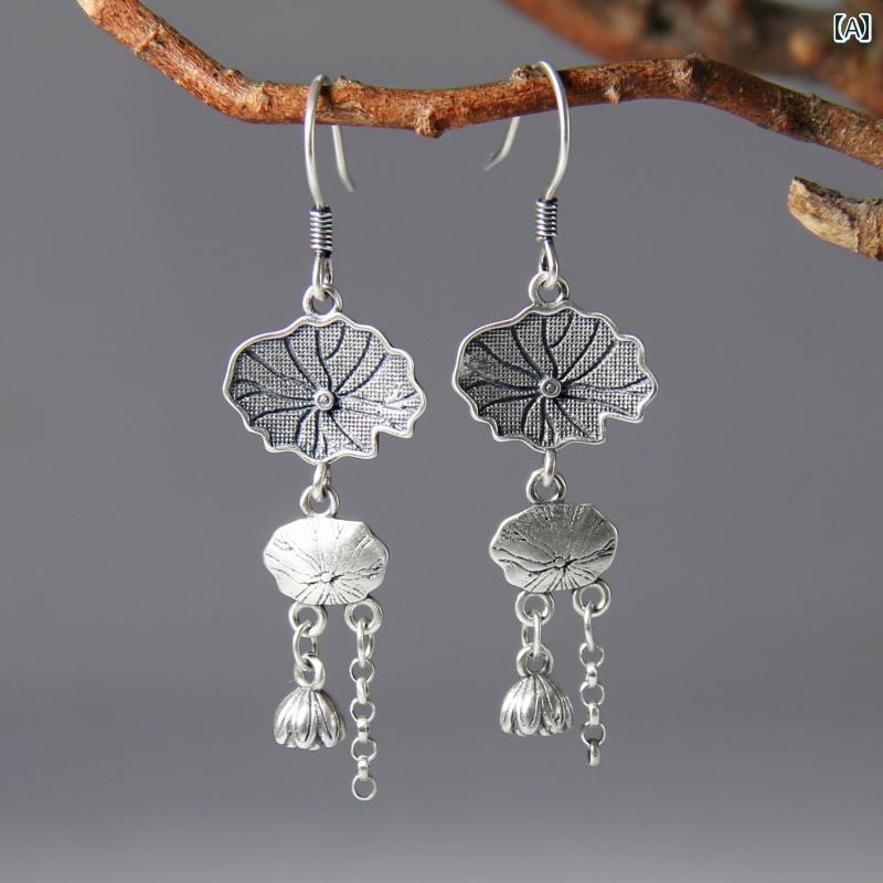 ピアス パーツ 素材 DIY レディース アクセサリー シルバー チャイナ風 エスニック ヴィンテージ 個性的 ユニーク カジュアル レトロ 耳飾り おしゃれ(4)