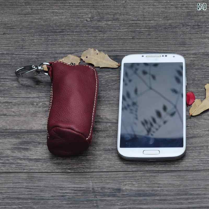 Hanbok Homeのキーケース 牛革 キーバッグ メンズ おしゃれ 円筒形 レディース コンパクト レトロ 多機能 プレゼント ユニセックス 便利 スタイリッシュ シンプル 持ち運び｜アングル2