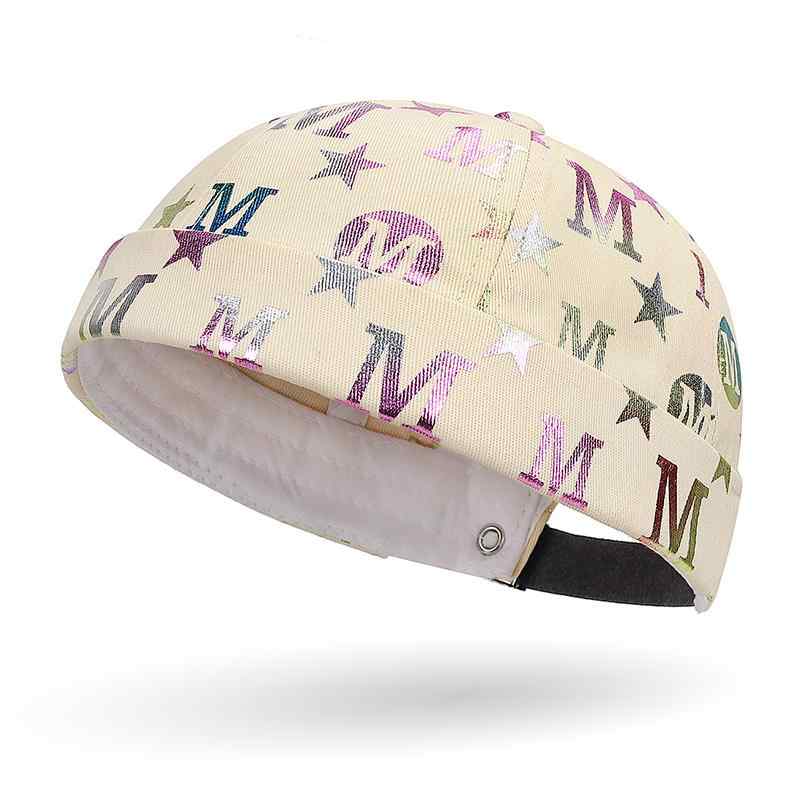 Hats - ロールキャップ メンズ ファッション 金箔押し 帽子 キャップ 春秋 男女兼用 レディース ヒップホップ スタイル ストリート つばなし 丸型 個性的 コーディネート