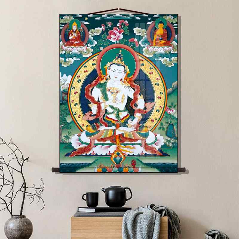 掛け軸 チベット 仏教 仏像 金剛薩埵 タントラ 肖像画 ネパール 家 リビング 菩薩 巻物 絵画 レトロ お..