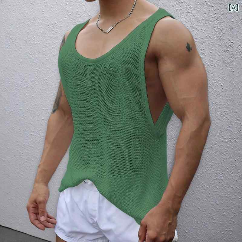 タンクトップ メンズ ベスト アメリカン ノースリーブ 大きいサイズ カジュアル ニット トップス シンプル ベーシック ゆったり