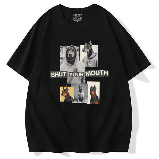 Tシャツ メンズ ファッション アメリカン スタイル ドーベルマン プリント 半袖 トップス コットン 大きいサイズ 個性 デザイン 通気性 ゆったり カジュアル スタイリッシュ アーバン Tシャツ メンズ ファッション アメリカン スタイル ドーベルマン プリント 半袖 トップス コットン 大きいサイズ 個性 デザイン 通気性 ゆったり カジュアル スタイリッシュ アーバン