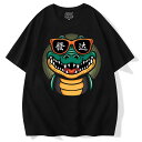 Tシャツ メンズ ファッション サマーコーデ プリント トップス 半袖 ワニ 個性 ユニーク デザイン 大きいサイズ コットン 通気性 快適 リラックス デイリ...