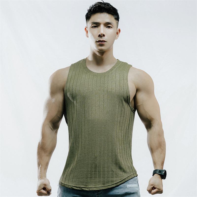 タンクトップ 夏コーデ メンズ ファッション ノースリーブ トップス 縦縞 無地 速乾 伸縮性 吸汗 快適 ..
