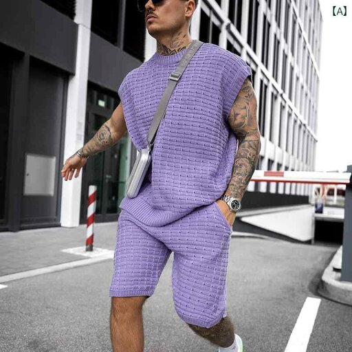 セットアップ メンズ ノースリーブ ショートパンツ シンプル カジュアル ゆったり 半袖 リラックス 涼感 アクティブ スポーティー セットアップ メンズ ノースリーブ ショートパンツ シンプル カジュアル ゆったり 半袖 リラックス 涼感 アクティブ スポーティー
