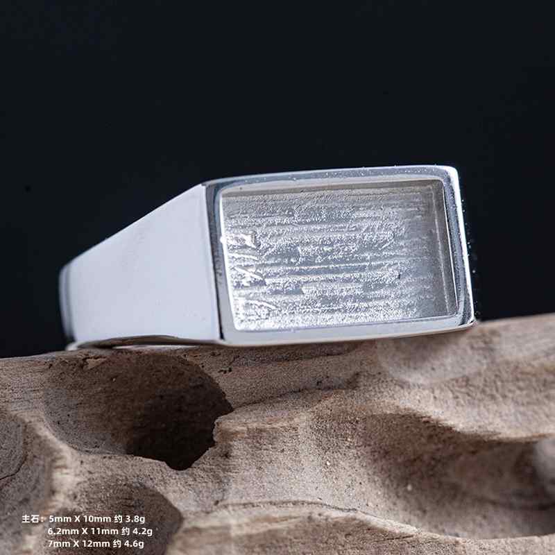 指輪 空枠 シンプル スクエア型 ジェンダーレス S925 シルバー 高級感 ハンドメイド リング クラフト ..