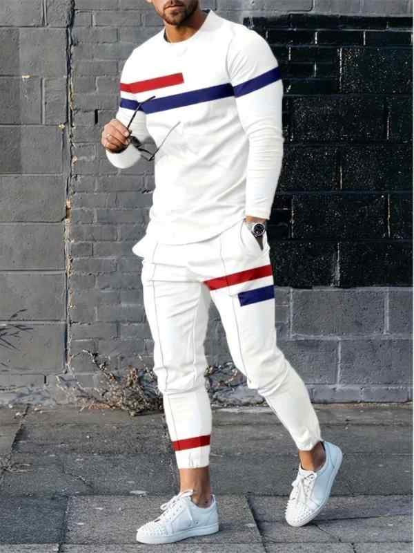 メンズ ファッション 秋コーデ 長袖 プルオーバー プリント スウェットシャツ パーカー パンツ ズボン セットアップ 快適 普段使い 柔らかい リラックス デザイン