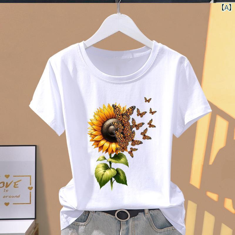 ・カテゴリ: Tシャツ・スタイル: 都市風、通勤・主な素材: モダール（95%以上）・ネックライン: クルーネック・袖丈: 半袖・袖の形状: レギュラー・デザイン: プリント・シルエット: レギュラーフィット・カラー展開: ホワイト・サイズ展開: S、M、L、XL、XXL、3XL、4XL、5XL