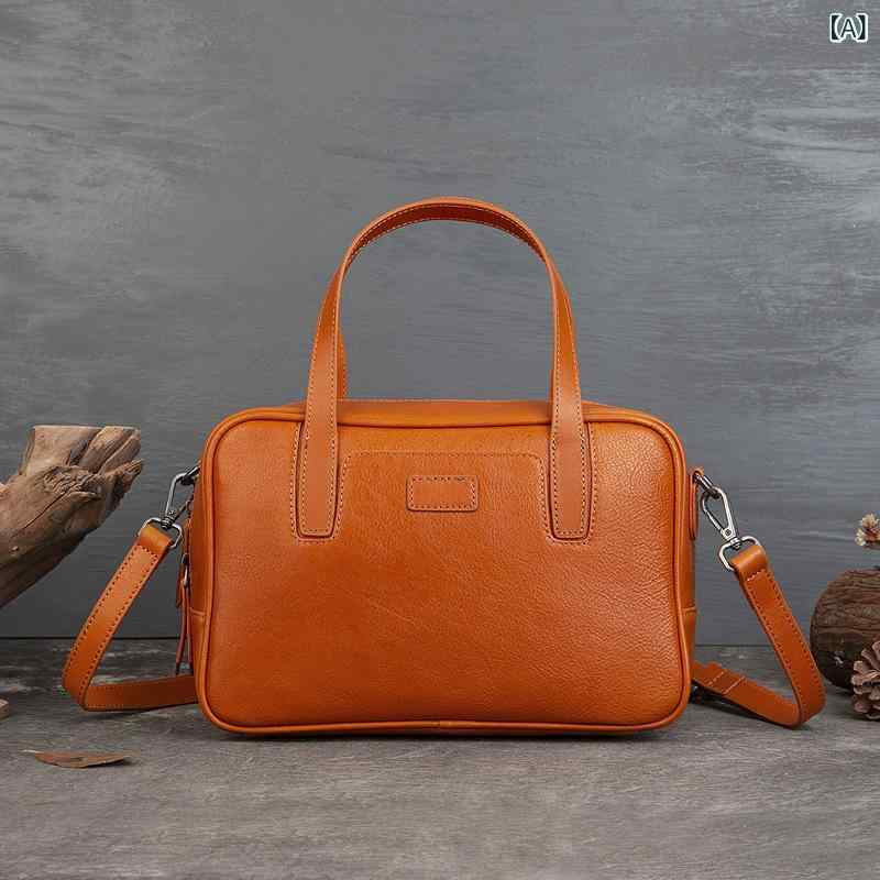 バッグ レディース レトロデザイン ミニボストンバッグ スクエア型 ミニハンドバッグ 植物タンニンなめ..