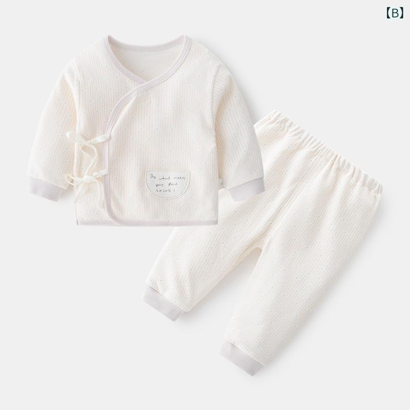 新生児肌着 ベビー 男女兼用 綿 コットン 2点セット 上下セパレート 短肌着 コンビ...