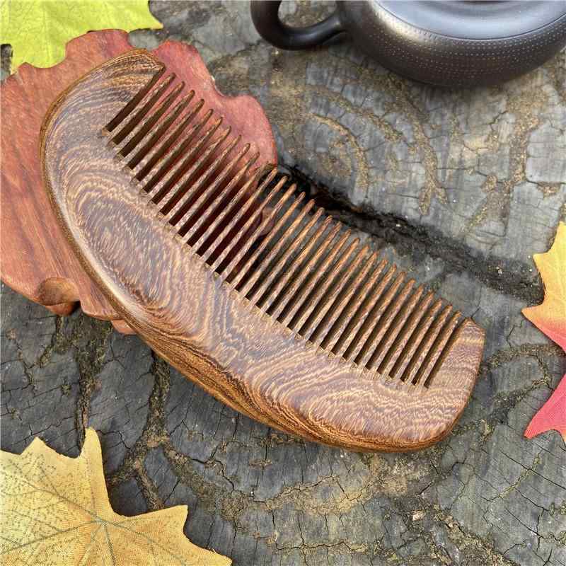 櫛 キッズ 子供用 黒檀 天然木 木製 三日月型 コーム 抜け毛対策 頭皮マッサージ スカルプケア 静電気..