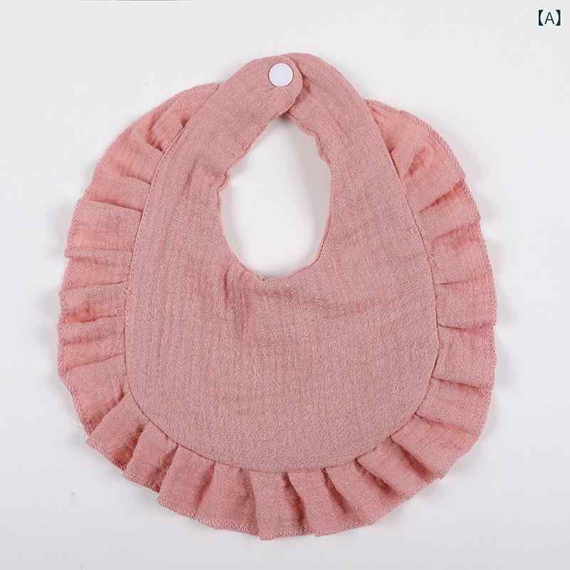 スタイ ベビー 赤ちゃん 男の子 女の子 男女兼用 フリル サッカー生地 綿100% ダブルガーゼ よだれかけ ビブ お食事エプロン 吸水性 通気性 敏感肌 出産祝い プレゼント かわいい シンプル 普段使い