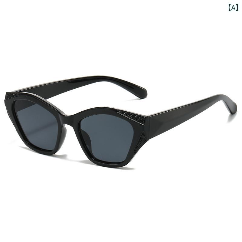 サングラス レディース PC素材 キャットアイ 小ぶりフレーム 欧米風 個性的 バイカラー シンプル 万能 UVカット ドライブ レジャー アウトドア アイウェア