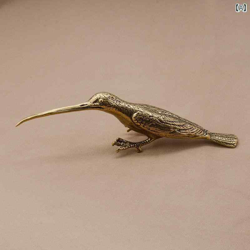 置物 オブジェ アンティーク調 レトロ 真鍮 無垢 小鳥 ワシ ツル 幸運の鳥 縁起物 ...