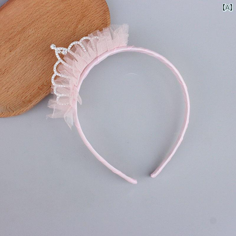 カチューシャ キッズ 女の子 ヘアアクセサリー クラウン チュール パール風 ラインストーン ティアラ キラキラ ヘッドドレス ヘアバンド 発表会 フォーマル かわいい