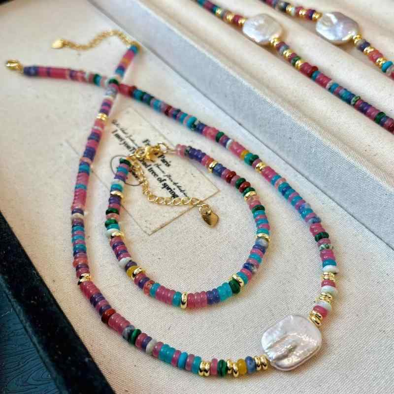 ・素材: ビーズ・加工工程: ハンドメイド・デザイン: ジオメトリック・チェーンの種類: レギュラーチェーン・ペンダント素材: 合金・長さ: 41cm-50cm・カラー: ブレスレット、ネックレス・トレンド要素: 円形・スタイル: オリジナルデザイン・カテゴリ: 首飾り・対象: レディース・トレンド要素分類: ジオメトリック