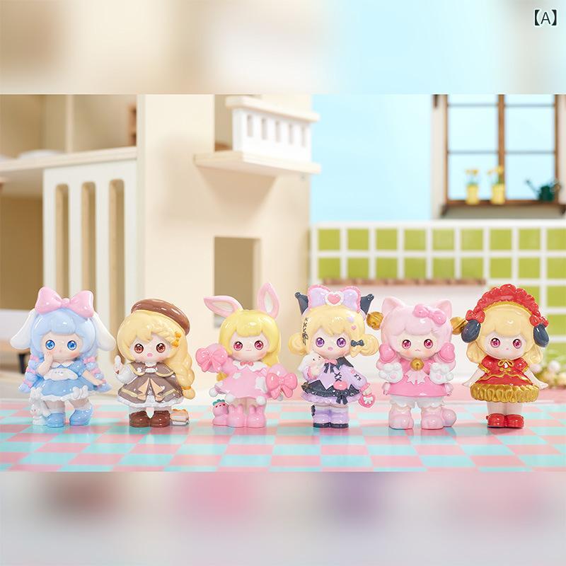 置物 フィギュア ミニサイズ かわいい キャラクター 樹脂製 デスクトップ 装飾 インテリア 雑貨 卓上 飾り物 小物 ランダム 1個