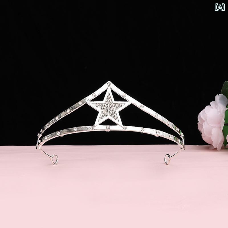 ・カテゴリ: ヘッドドレス・素材: 合金、白水晶・スタイル: ナチュラル・デザイン: クラウン・処理プロセス: 電気メッキ・対象: レディース・カラー展開: シルバー（ホワイト）、ゴールド（ライトブルー）、ゴールド（ホワイト）、ゴールド（レッド）、ゴールド（ブラック）、ゴールド（グリーン）、ゴールド（ロイヤルブルー）、ゴールド（パープル）