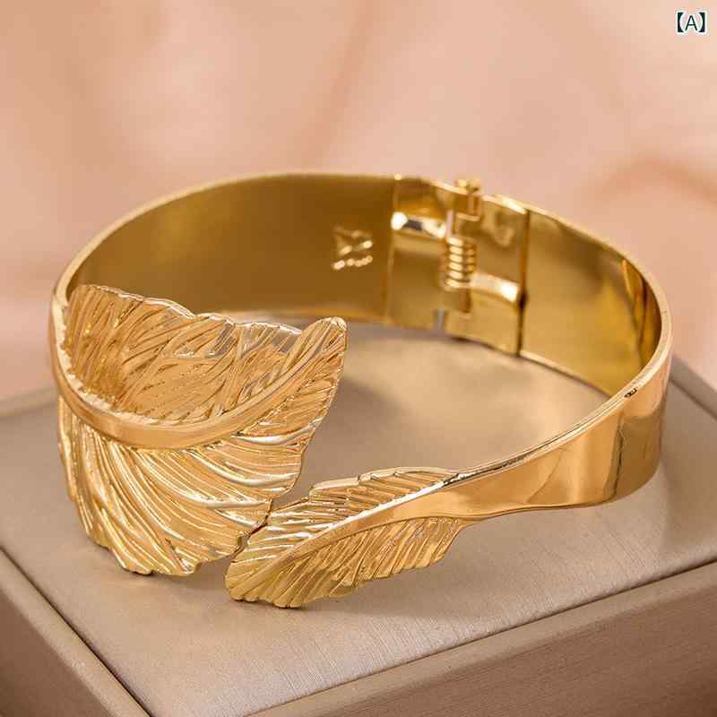 ・カテゴリ: ブレスレット・素材: 合金・加工技術: 電気メッキ・カラー展開: ゴールド、シルバー・スタイル: ファッションOL、ファッション通勤・重量: 約32.9g・モチーフ: 植物、花