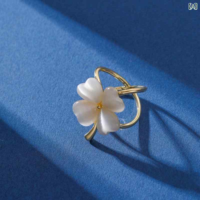 ブローチ レディース スカーフ留め スカーフリング 四つ葉 花 モチーフ 電気メッキ加工 ショール留め アクセサリー おしゃれ かわいい カジュアル ギフト