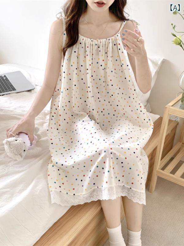 ワンピース ルームウェア レディース 部屋着 キャミソール ノースリーブ ロング丈 春夏 薄手 ゆったり かわいい 快適