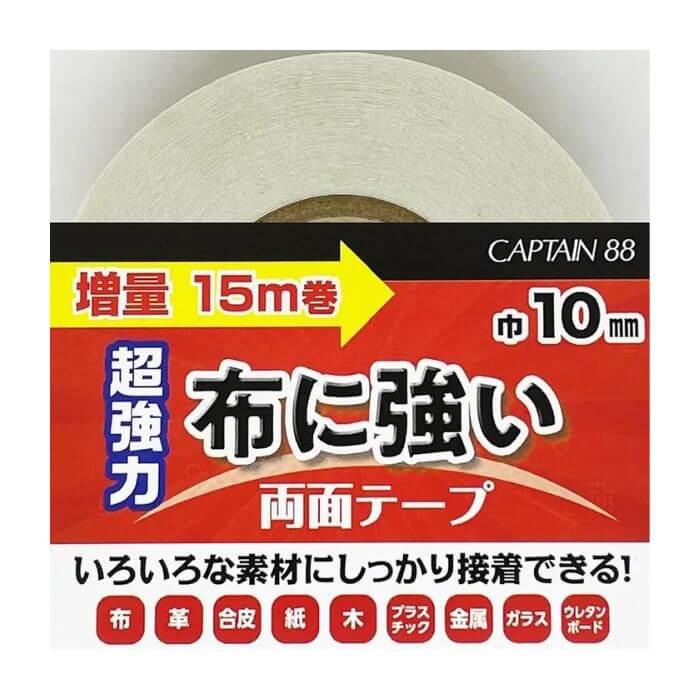 Adhesive Tapes, Core - キャプテン 布に強い両面テープ 増量 巾10mm×15m巻 CPL218 1個単位 両面テープ ネコポス可 手芸の山久