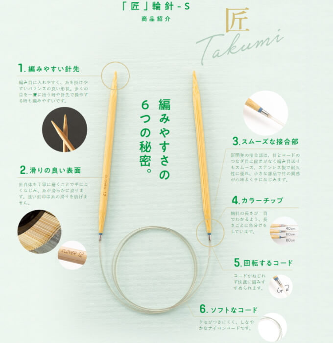 輪針 クロバー 匠 輪針-S 80cm 3号/...の紹介画像2