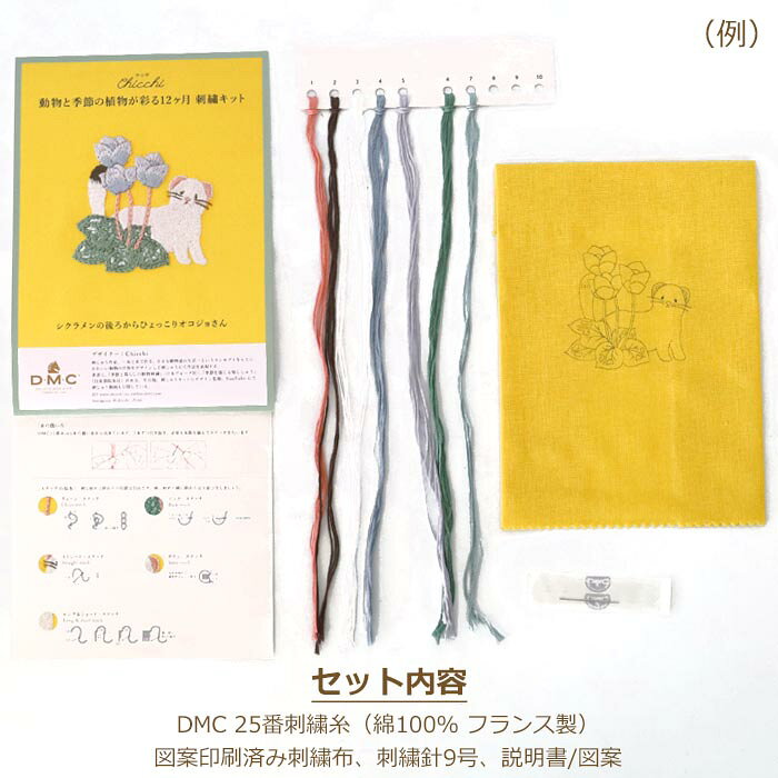 刺繍キット Chicchi 8月 サバンナで暮らすサボテンとライオンさん JPT119 初心者 ...
